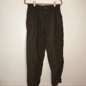 Columbia Pants Brown Size Large GRT Omni Dry Hiking Convertible Packable Shorts